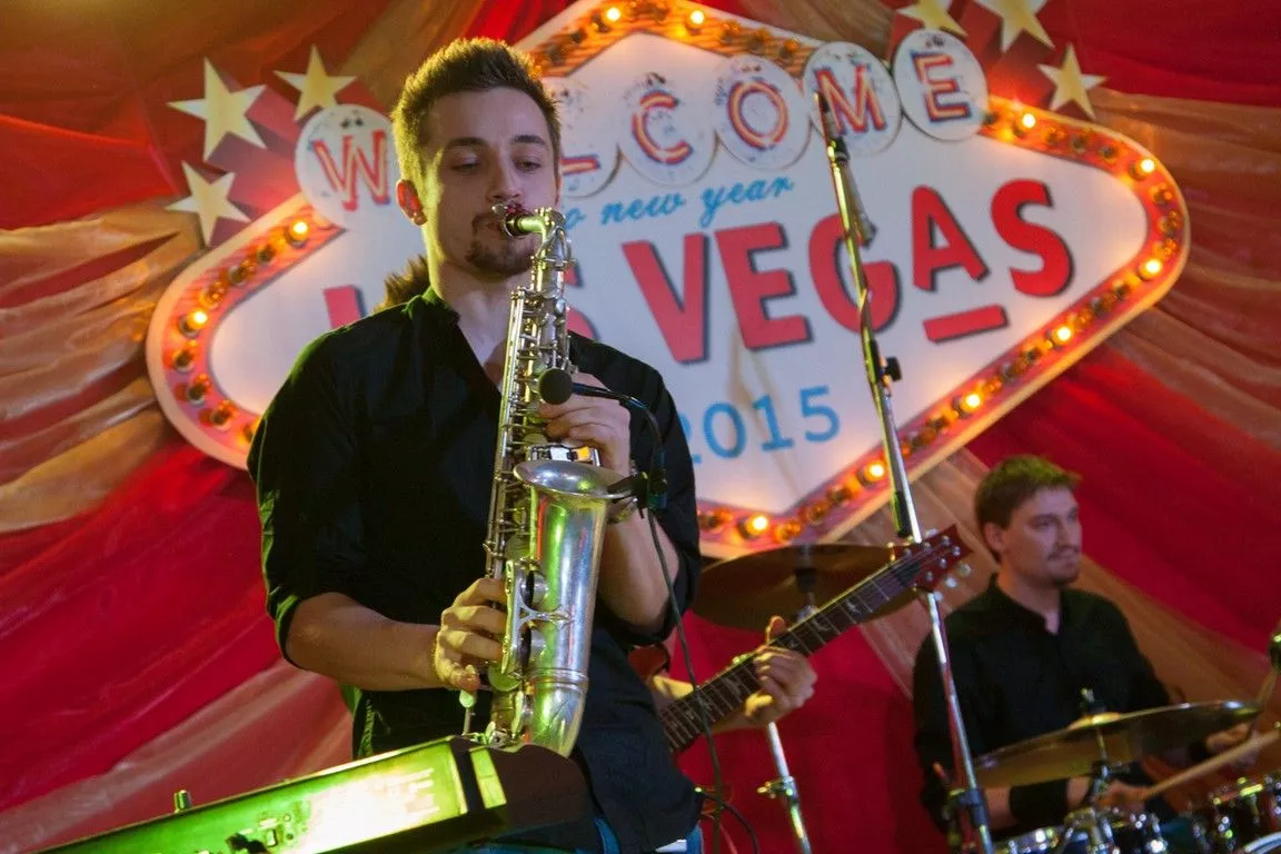 A man with a saxophone