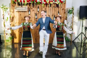 Man and women dancing