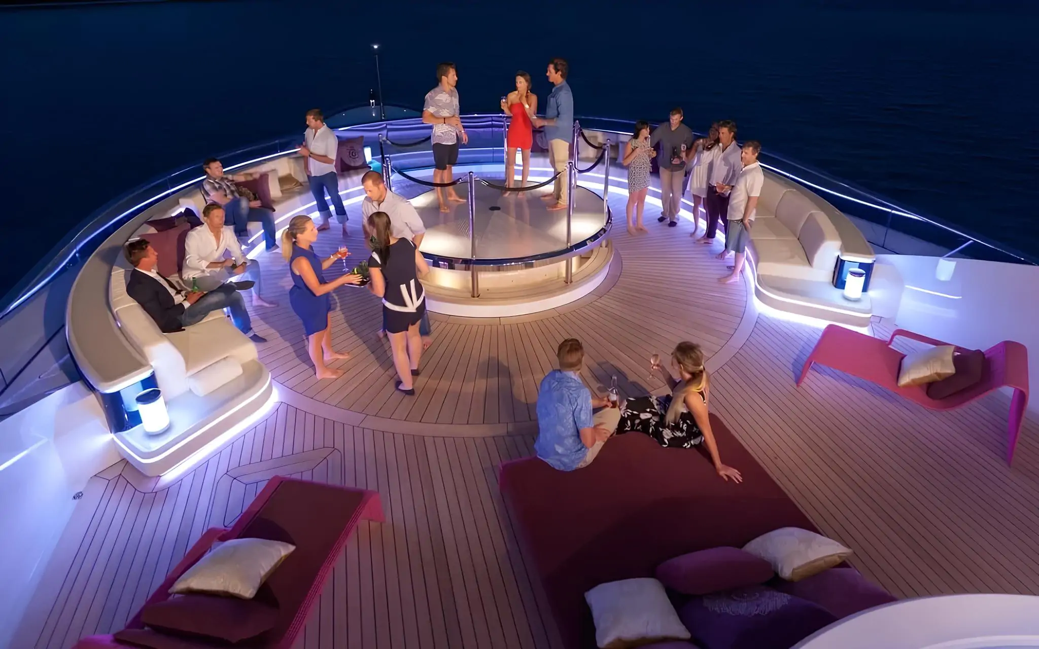 Lively party on the yacht deck