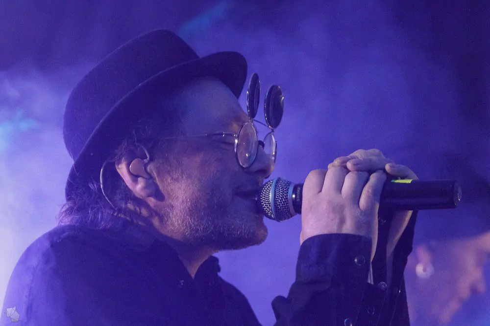 A singer with a microphone