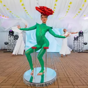 The girl with the flower on her head