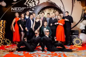 People are dressed in glamorous costumes