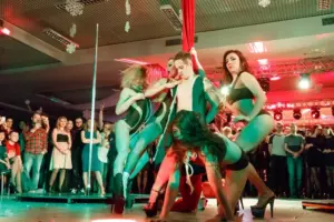 Dancers in revealing outfits