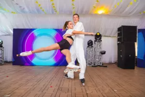 Roller skating dancers