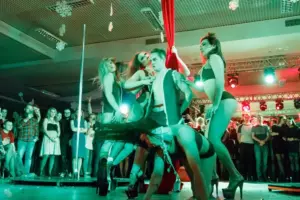 Dancers dancing at the pole