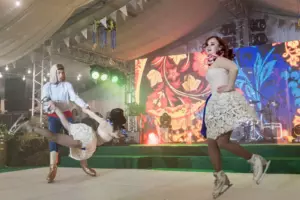 Ice skating dance group