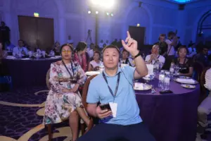 People wearing headphones